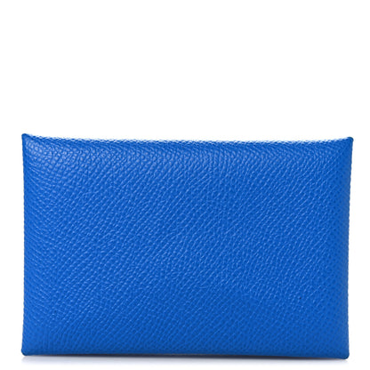 Hermes Epsom Verso Calvi Card Case Blue Hydra Deep Blue 1 of 8