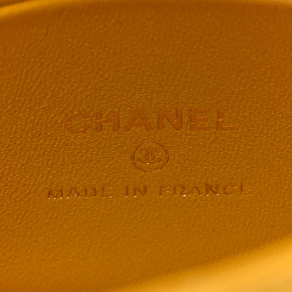 Chanel Lambskin Quilted Top Handle Flap Clutch With Chain Yellow 6 of 17