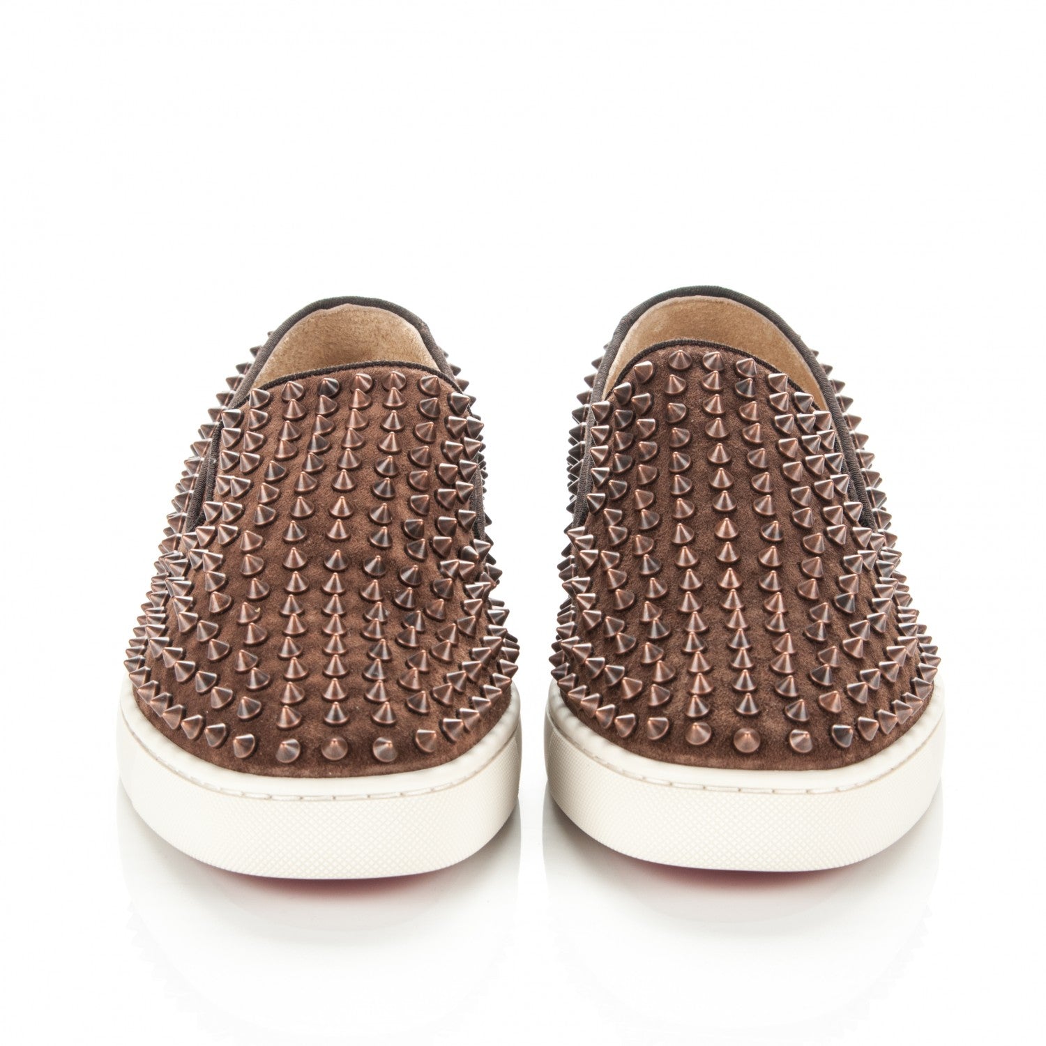 Christian Louboutin Mens Suede Spikes Roller Boat Flat 41.5 Antique Copper 2 of 6