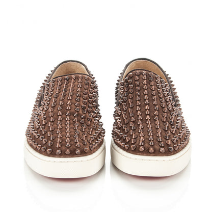 Christian Louboutin Mens Suede Spikes Roller Boat Flat 41.5 Antique Copper 2 of 6