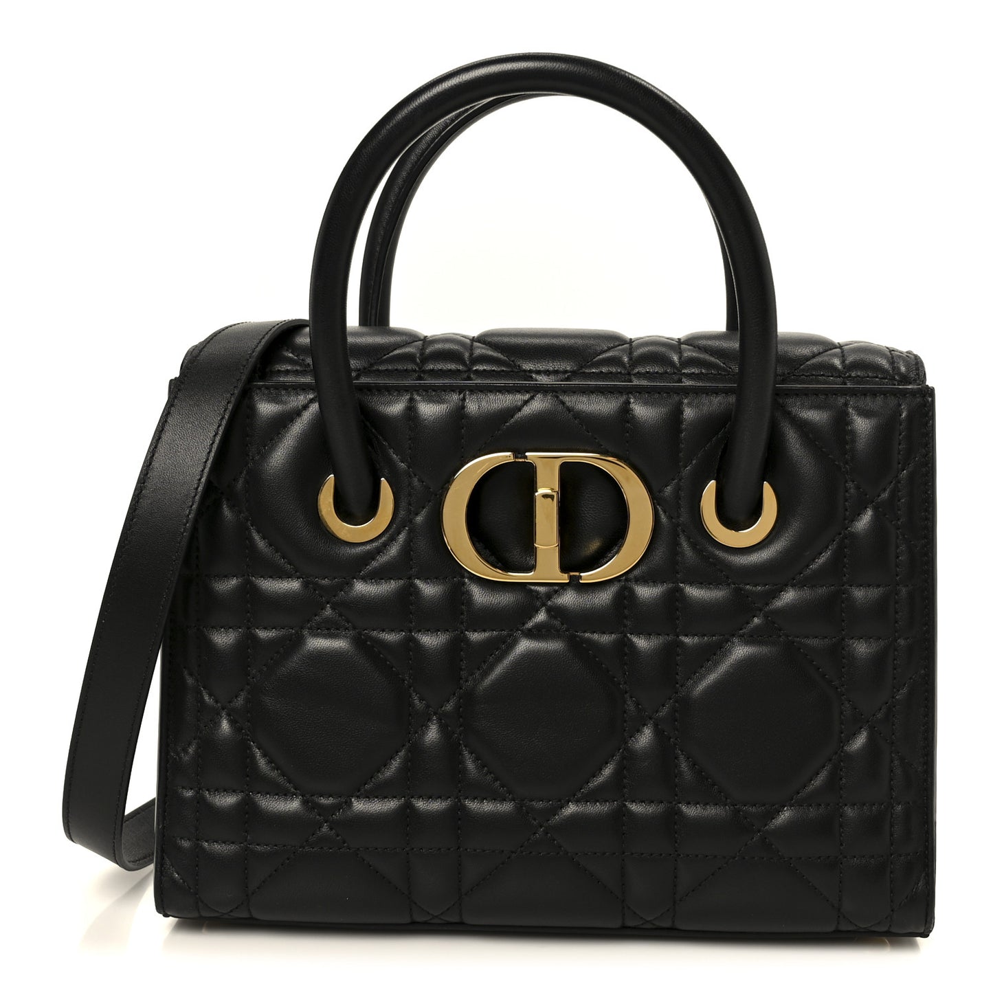 Calfskin Macrocannage Medium St. Honore Tote Black