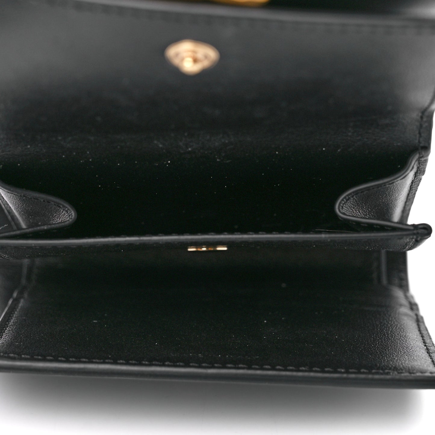 Shiny Smooth Lambskin Small Triomphe Wallet Black