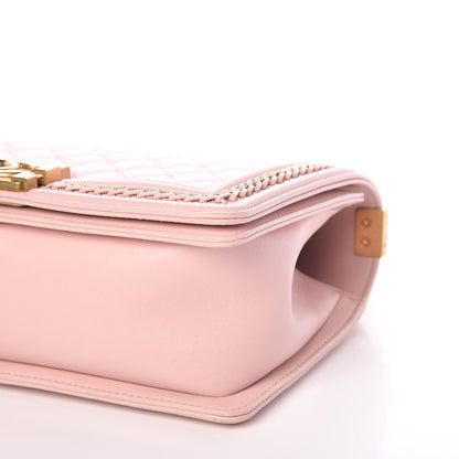 Chanel Lambskin Quilted Medium Chain Detail Boy Flap Light Pink 8 of 10