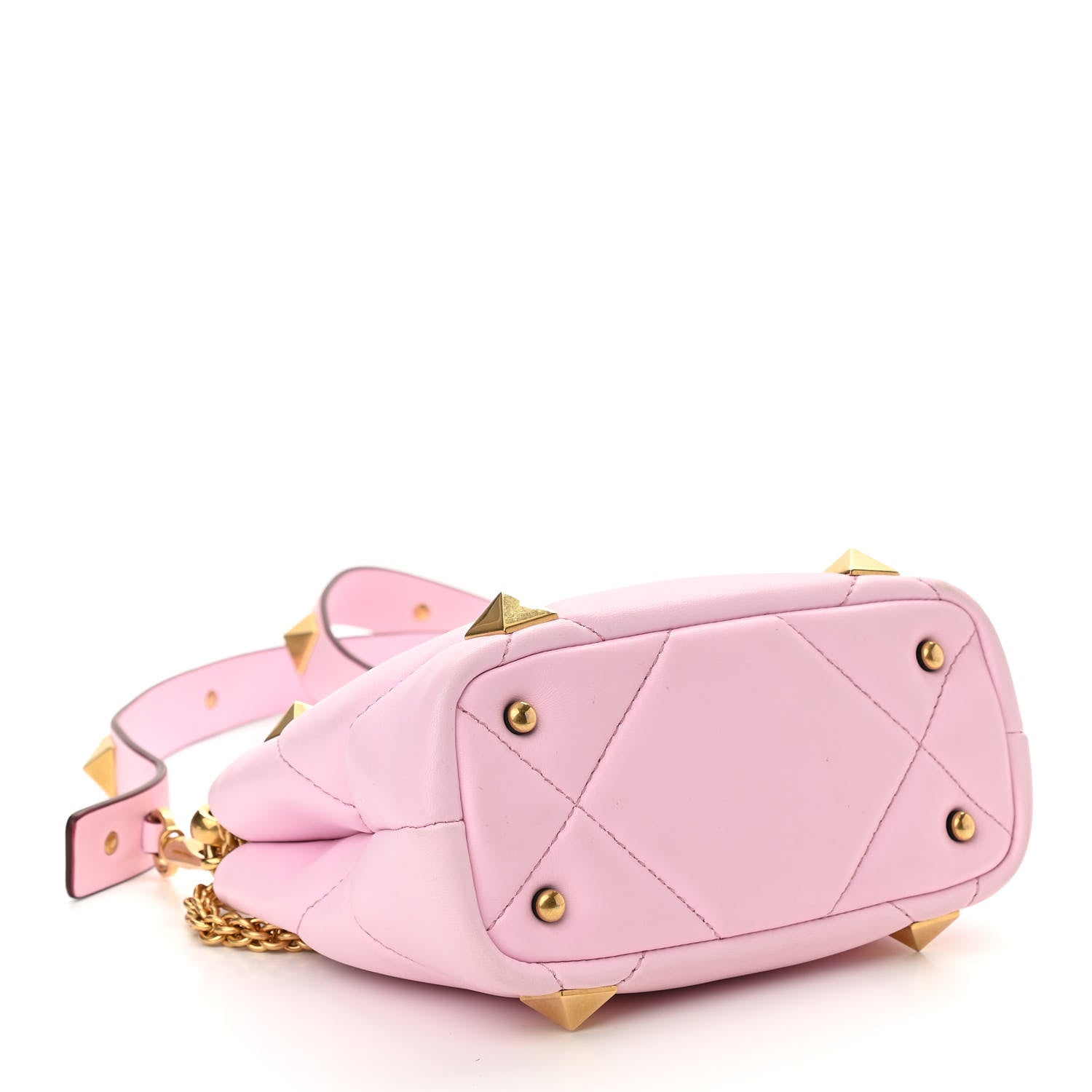 Valentino Garavani Nappa Mini Roman Stud The Handle Bag Pink Borealis 4 of 9