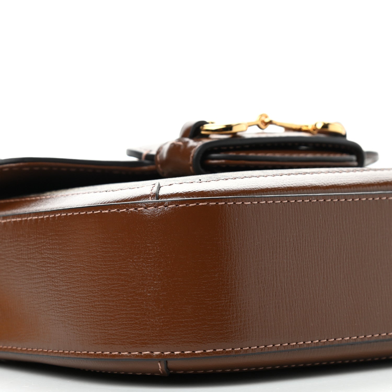 Gucci GG Supreme Monogram Web Mini Horsebit 1955 Shoulder Bag Beige Brown Sugar 8 of 9