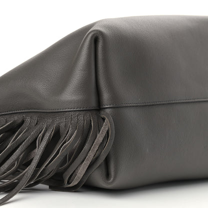 Saint Laurent Calfskin Large Fringe Shopping Tote Dark Grey 9 of 15