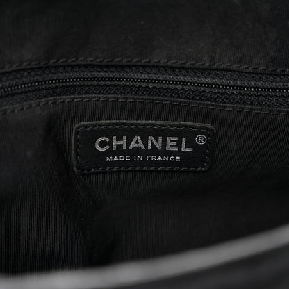 Chanel Crumpled Calfskin Quilted Medium Casual Rock Flap Black 6 of 13