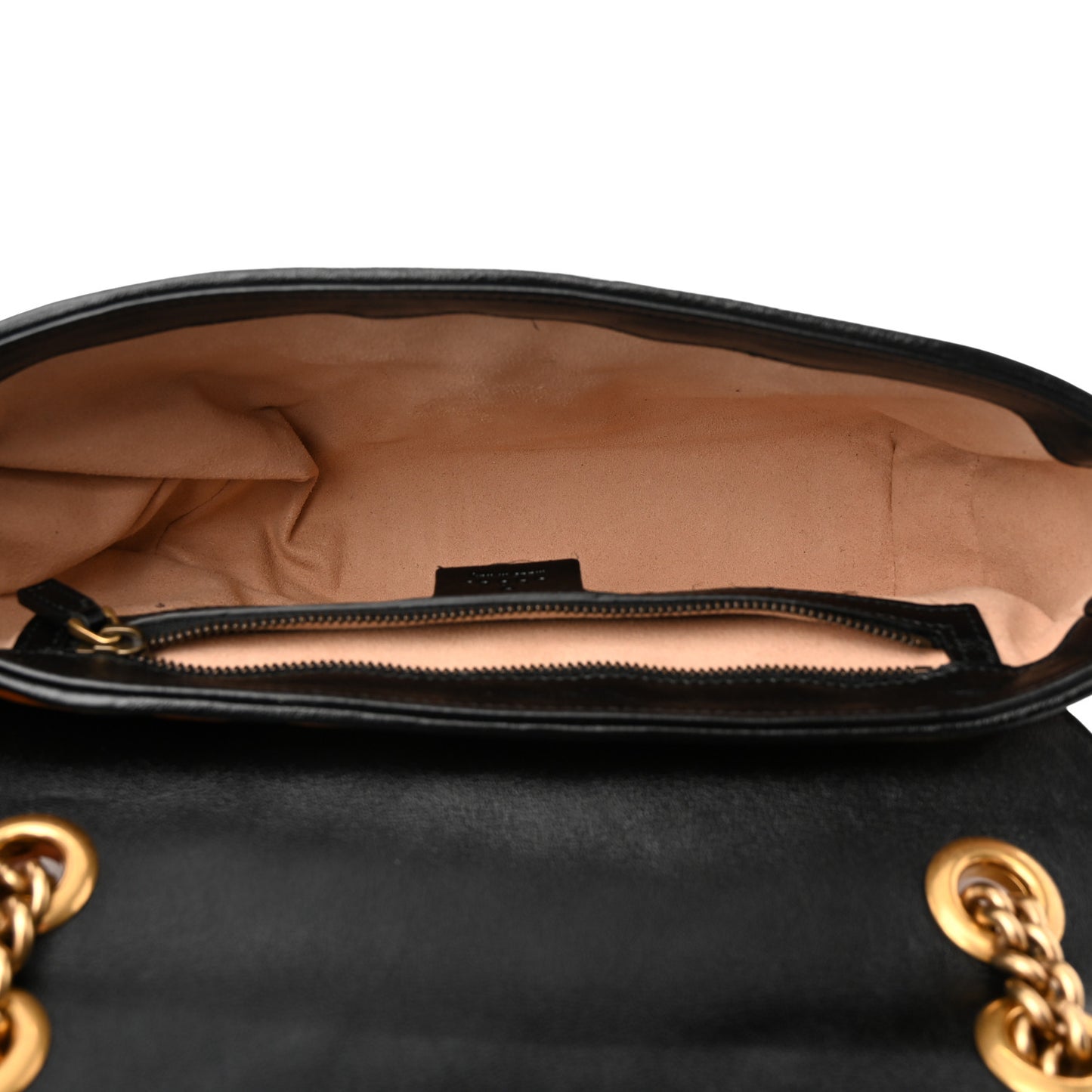 Vintage Effect Calfskin Matelasse Diagonal Small Torchon GG Marmont Shoulder Bag Cognac Black