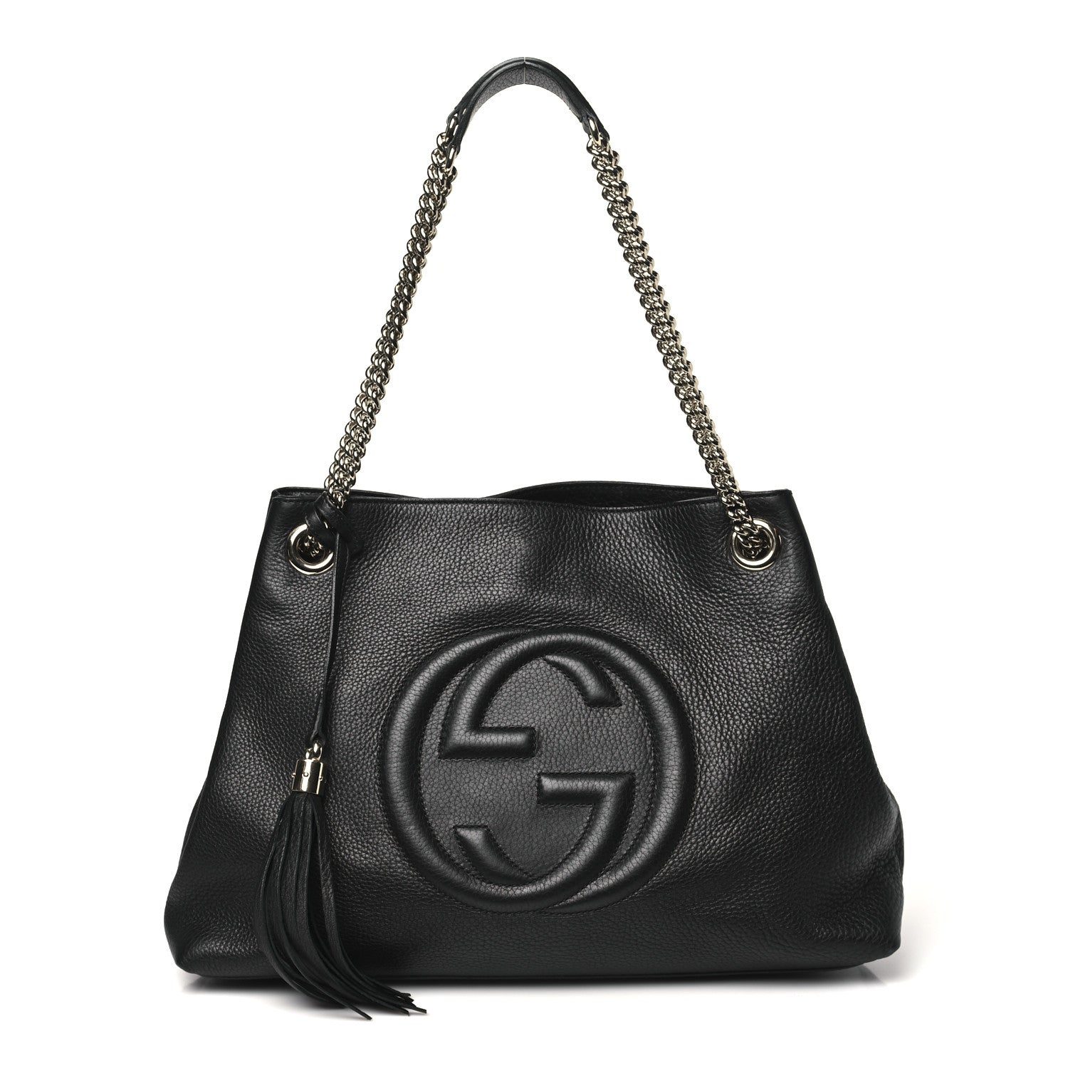Gucci Pebbled Calfskin Medium Soho Chain Shoulder Bag Black 1 of 11