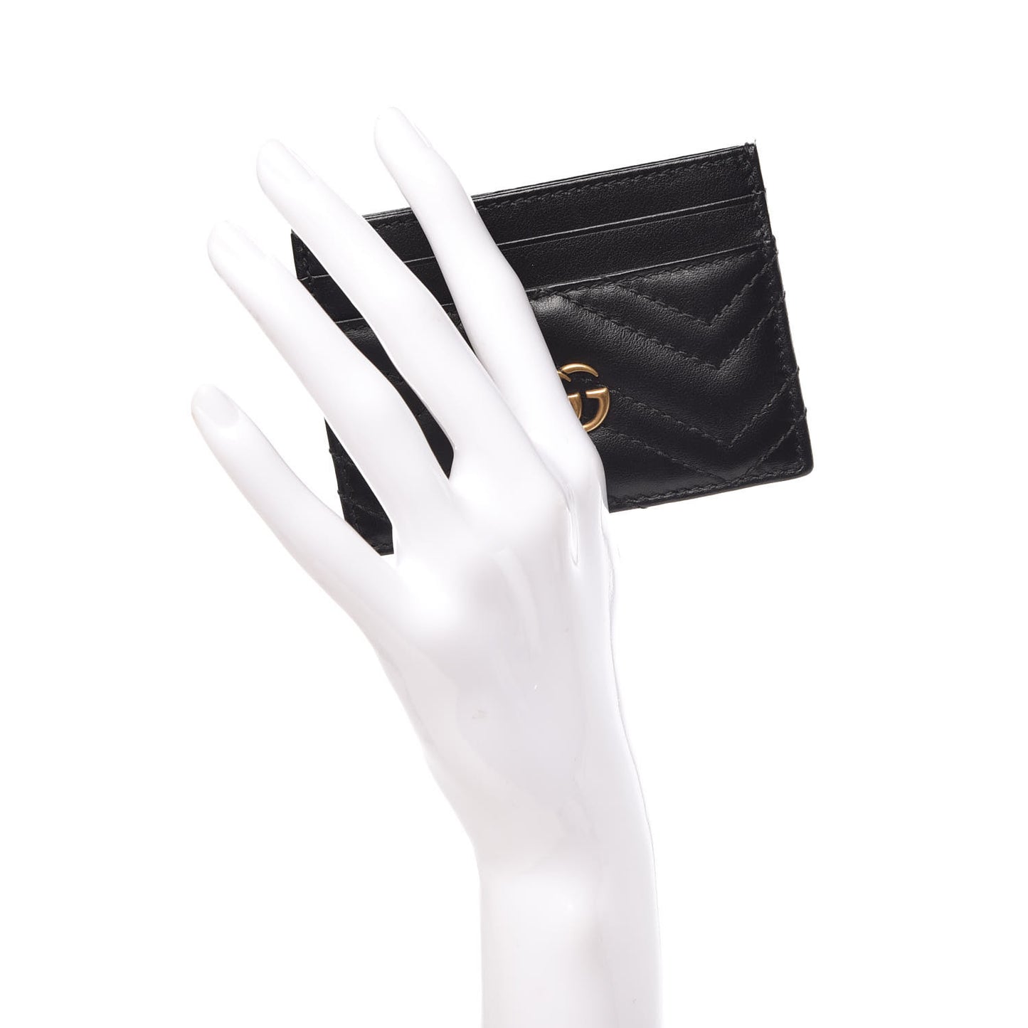 Calfskin Matelasse GG Marmont Card Holder Black