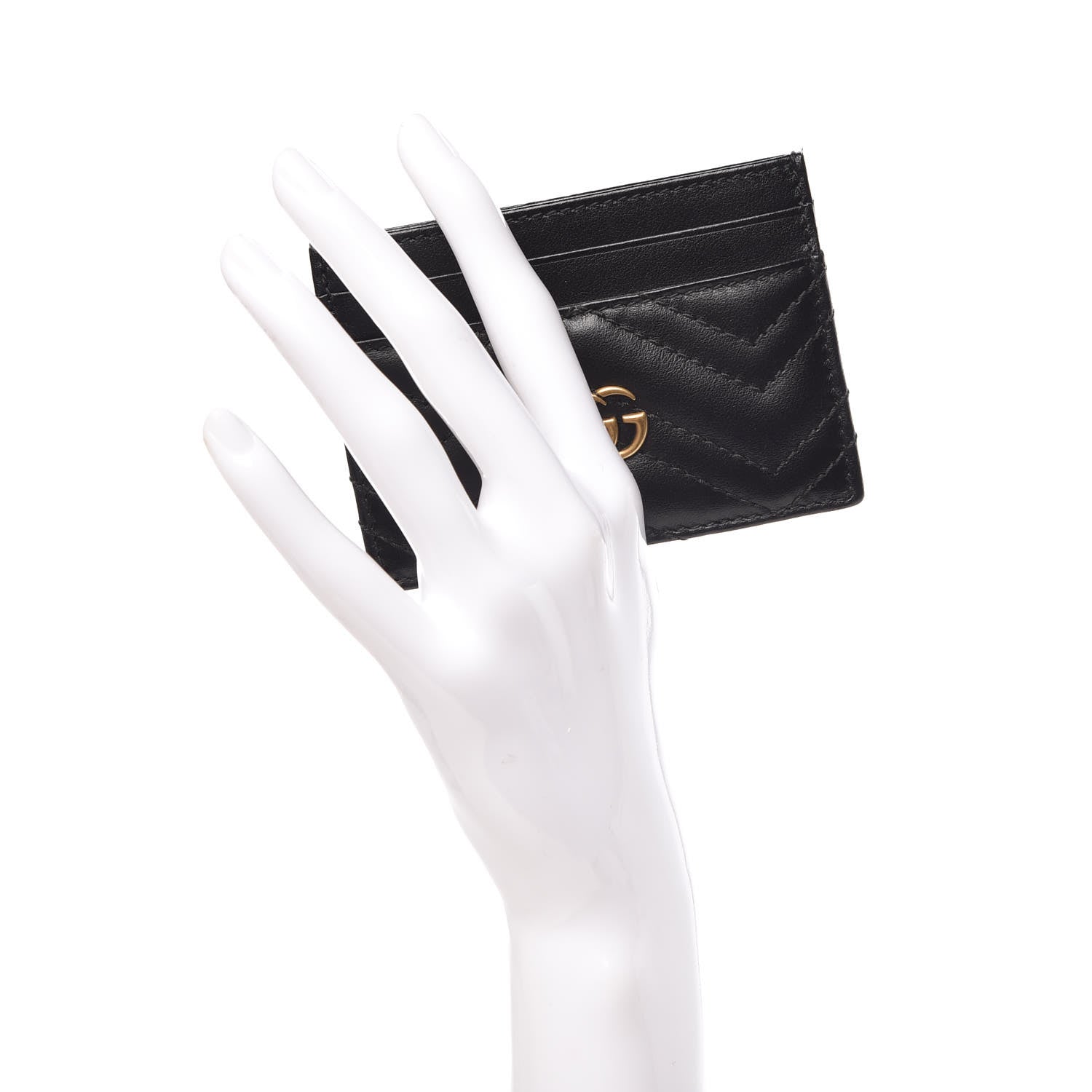 Gucci Calfskin Matelasse GG Marmont Card Holder Black 2 of 7