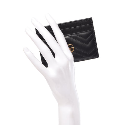 Gucci Calfskin Matelasse GG Marmont Card Holder Black 2 of 7