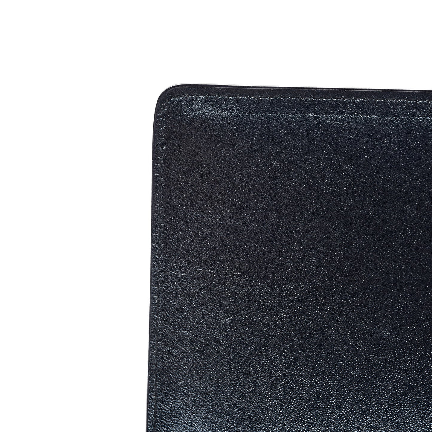Metallic Calfskin Chain Wallet Blue