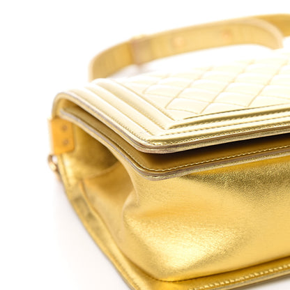 Chanel Metallic Patent Calfskin Quilted Medium Boy Flap Gold 12 of 16