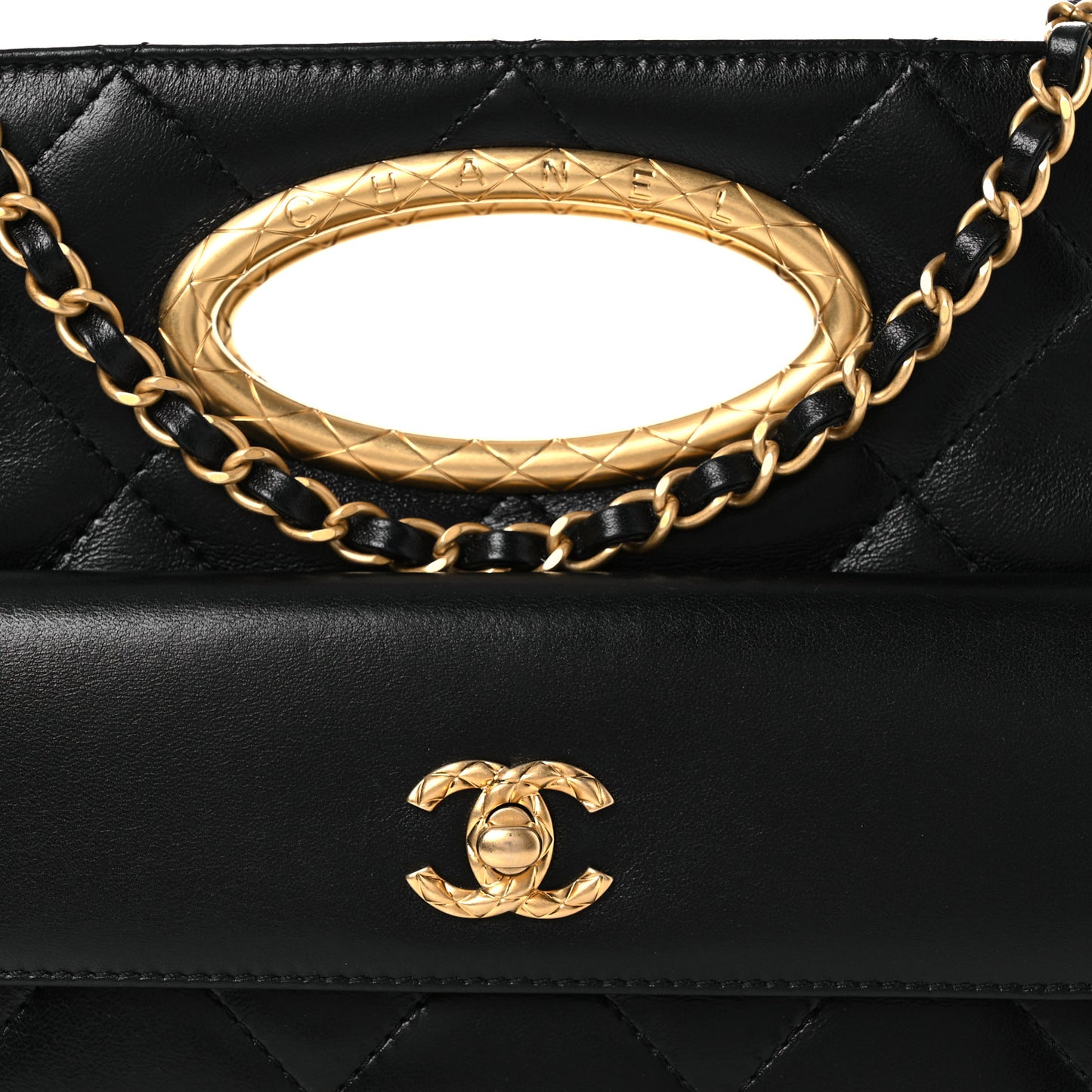 Lambskin Quilted Clutch Mini Flap Bag Black
