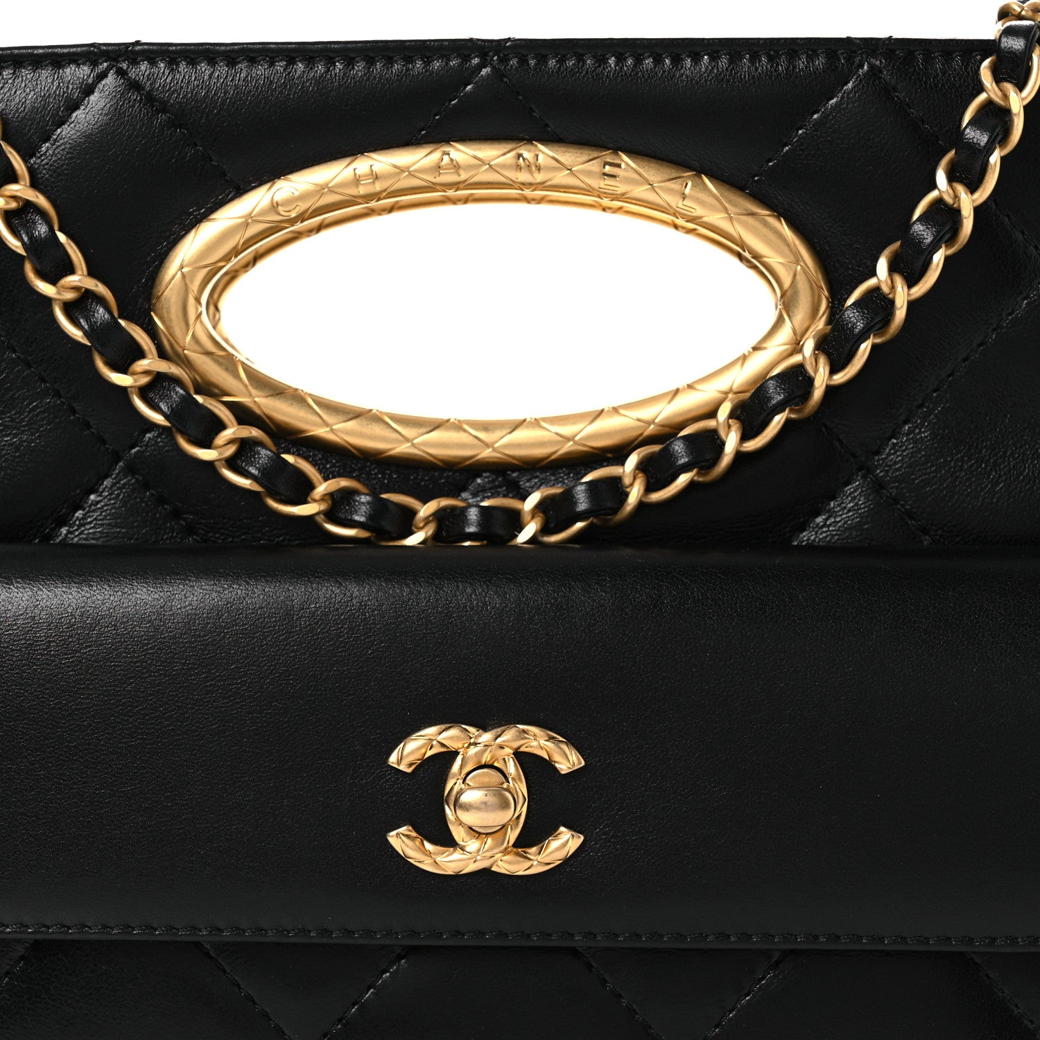 Chanel Lambskin Quilted Clutch Mini Flap Bag Black 8 of 12