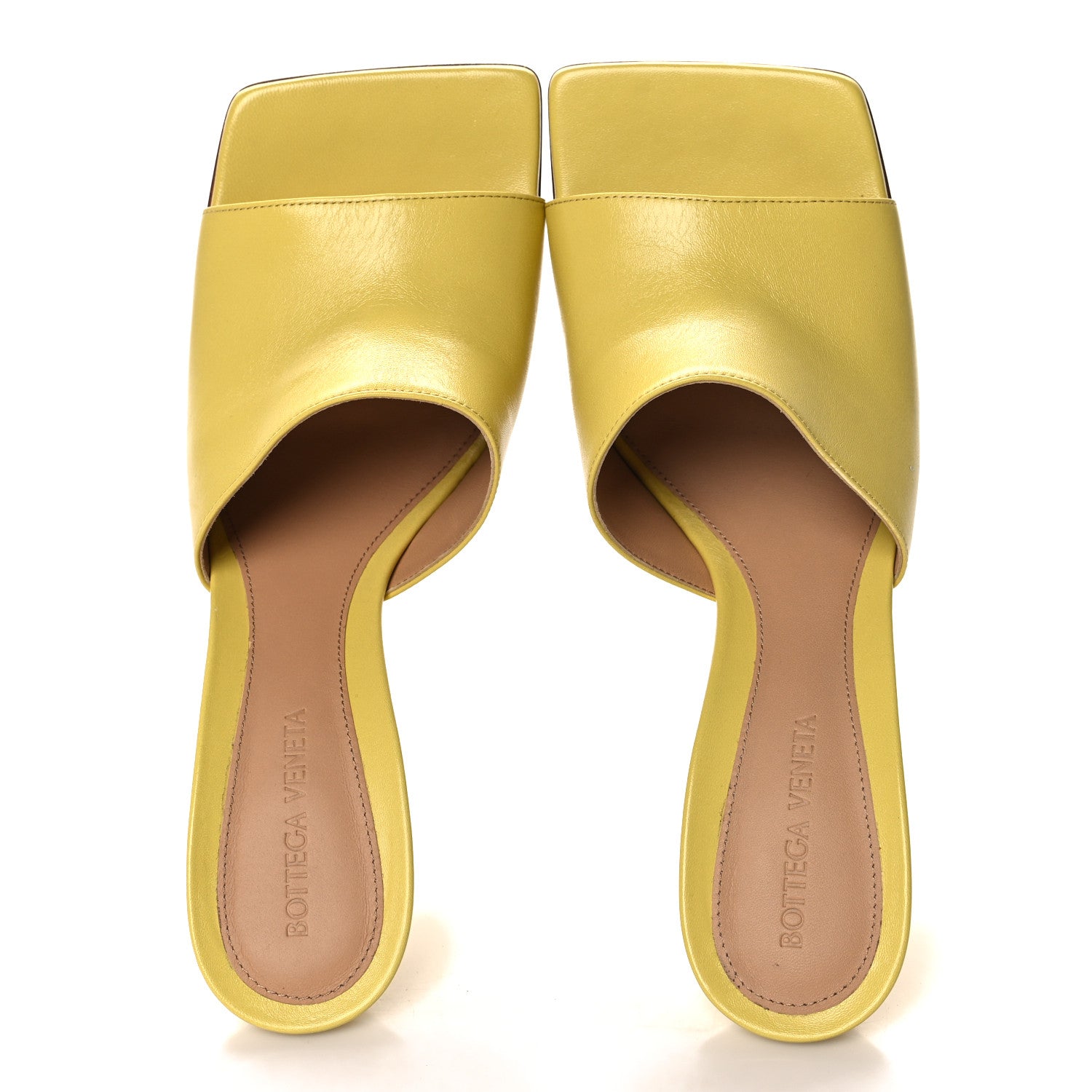 Bottega Veneta Lambskin Stretch Mule Sandals 39.5 Pear 2 of 8