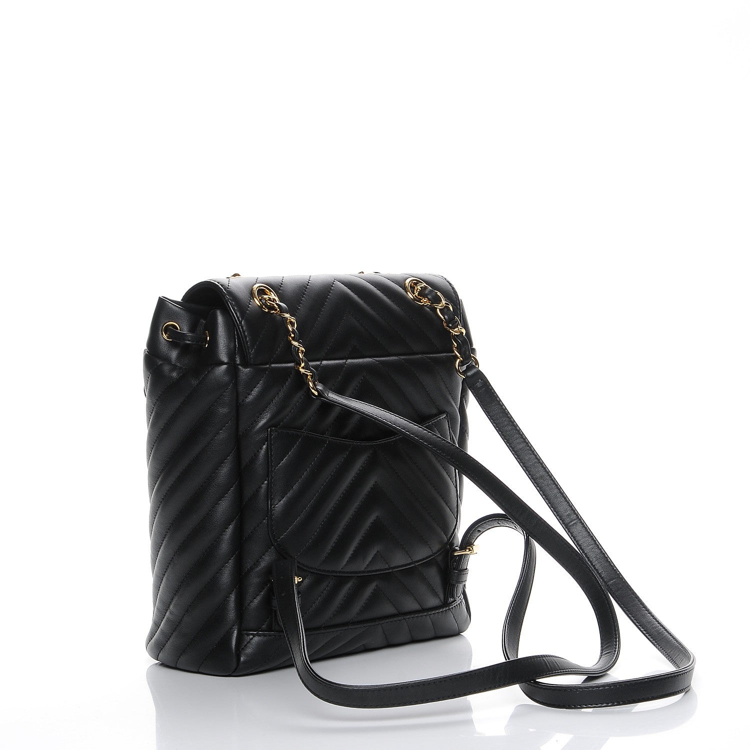 Chanel Calfskin Chevron Quilted Small Urban Spirit Backpack Black 3 of 8