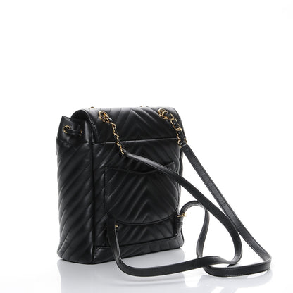 Chanel Calfskin Chevron Quilted Small Urban Spirit Backpack Black 3 of 8