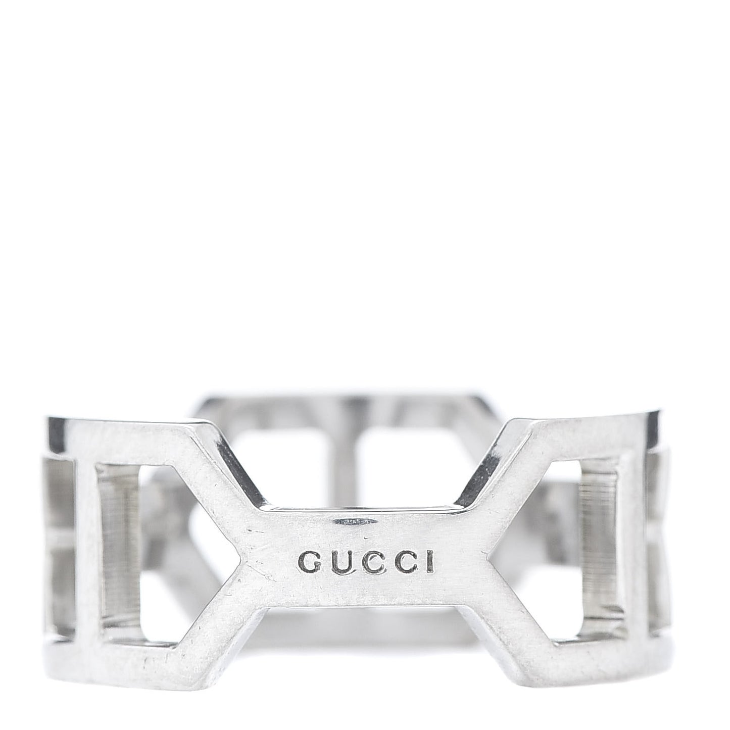Sterling Silver Geometric Band Ring 61 9.5