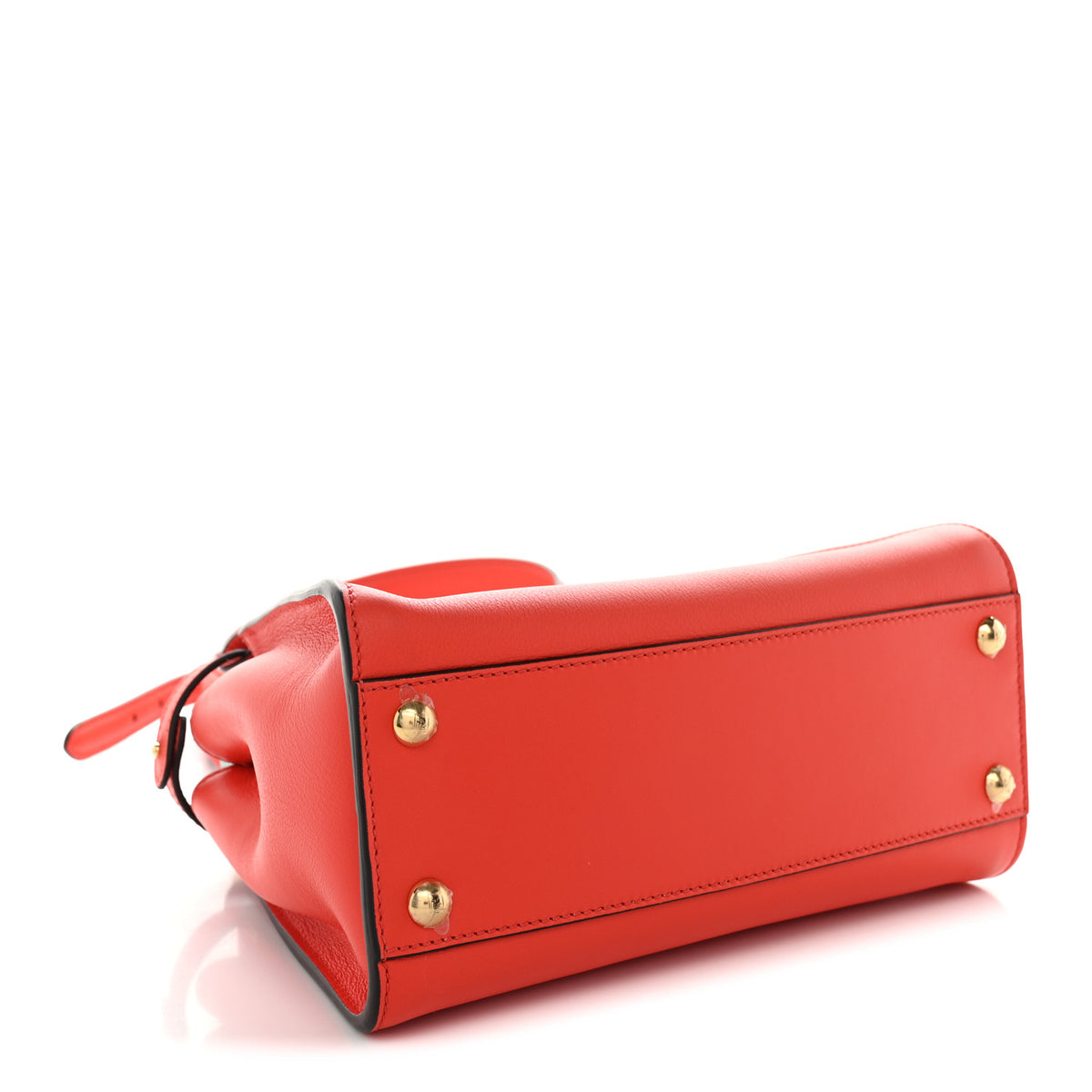 Fendi Vitello Seta Suede FF Mini Peekaboo Iconic Satchel Tulipano Miele Moro 4 of 10