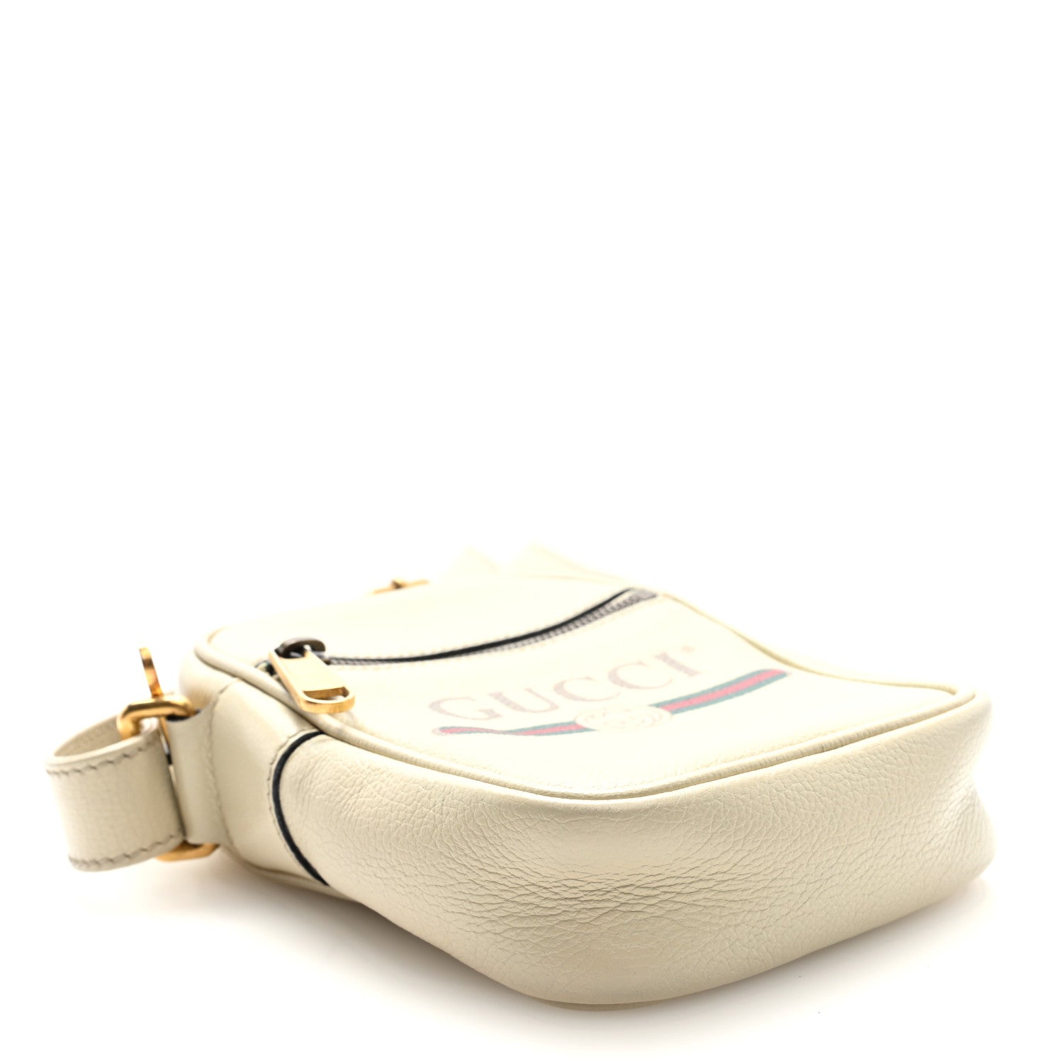 Gucci Grained Calfskin Mini Logo Messenger Bag White 4 of 10