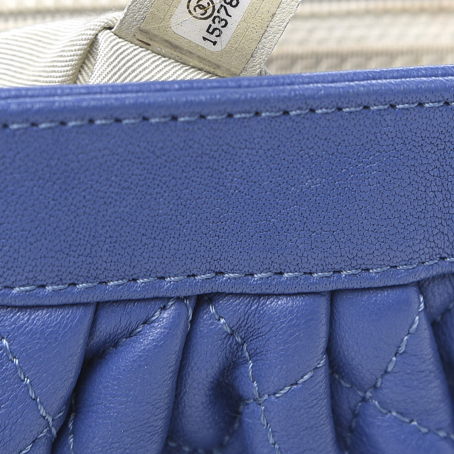 Washed Lambskin Quilted Mini Chain Around Flap Blue