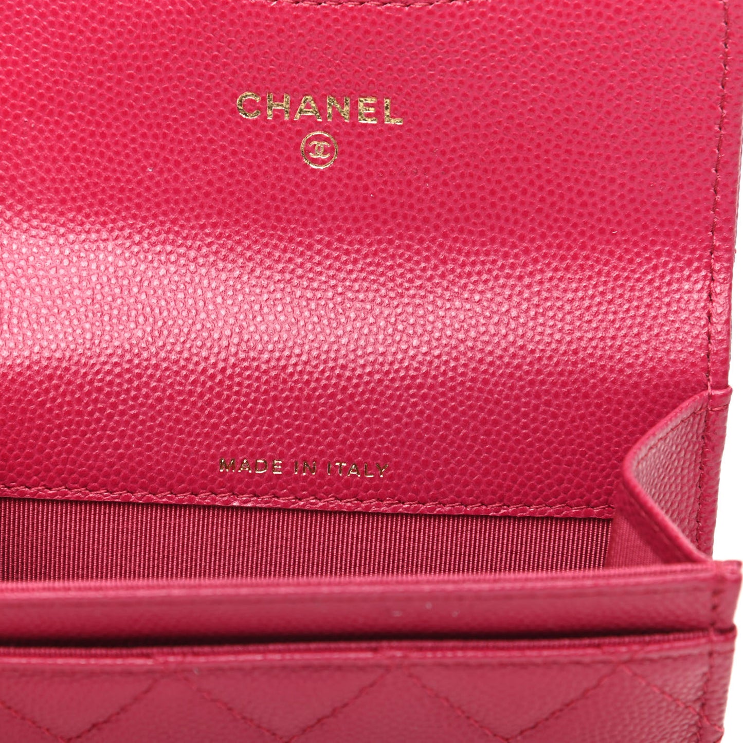 Caviar Quilted Flap Card Holder Wallet Pink