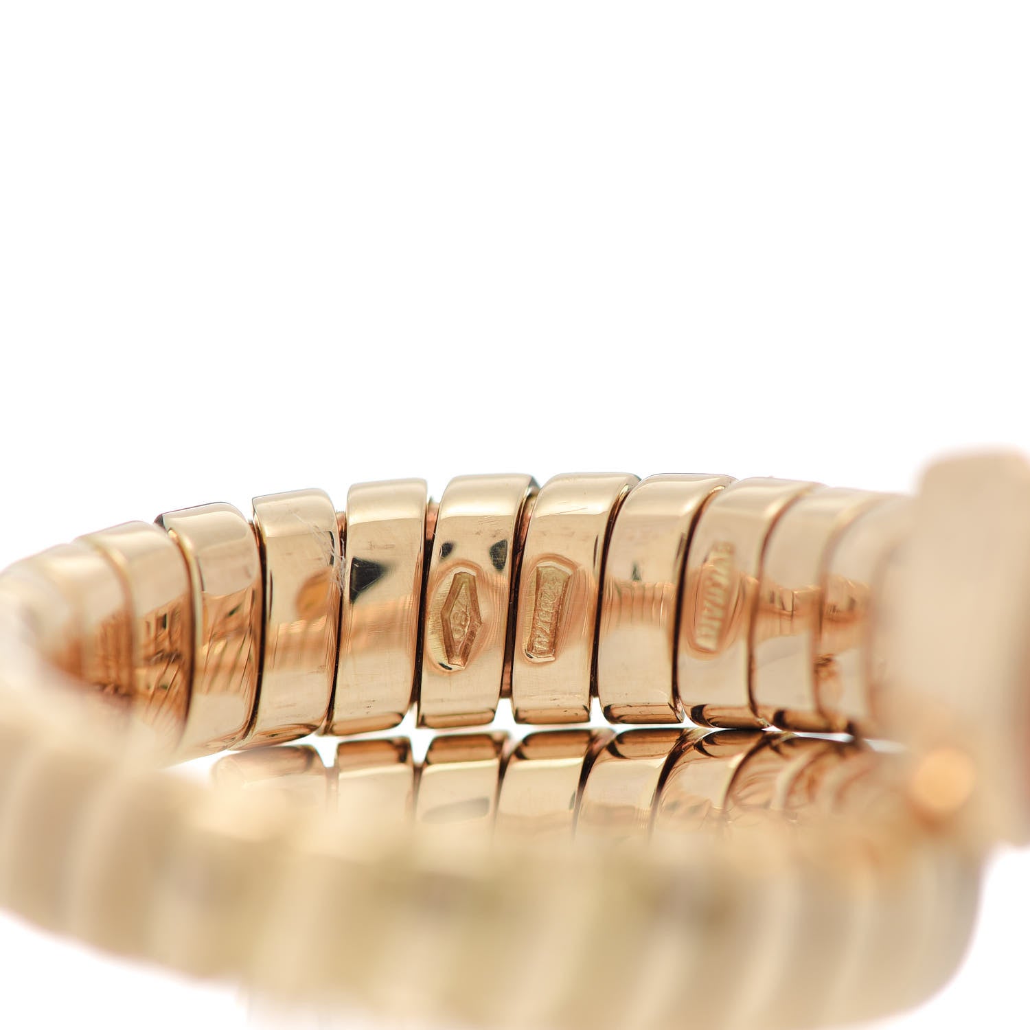 Bulgari 18K Yellow Gold Citrine Tubogas Ring 50 5.5 5 of 6