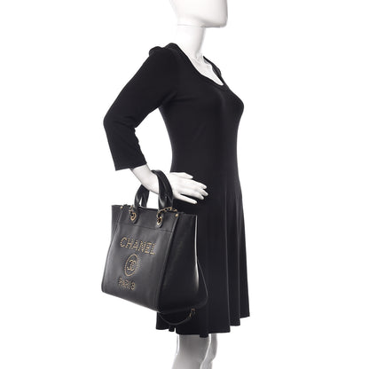 Chanel Caviar Small Studded Deauville Tote Black 3 of 11