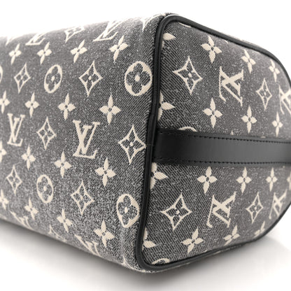 Louis Vuitton Denim Monogram Jacquard Speedy Bandouliere 25 Black 9 of 9