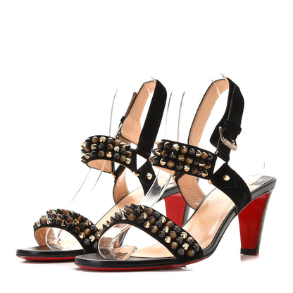 Christian Louboutin Veau Velours Bikee Bike 70 Sandals 37.5 Black 2 of 6