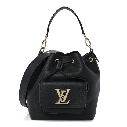 Louis Vuitton Calfskin Lockme Bucket MM Black 1 of 11