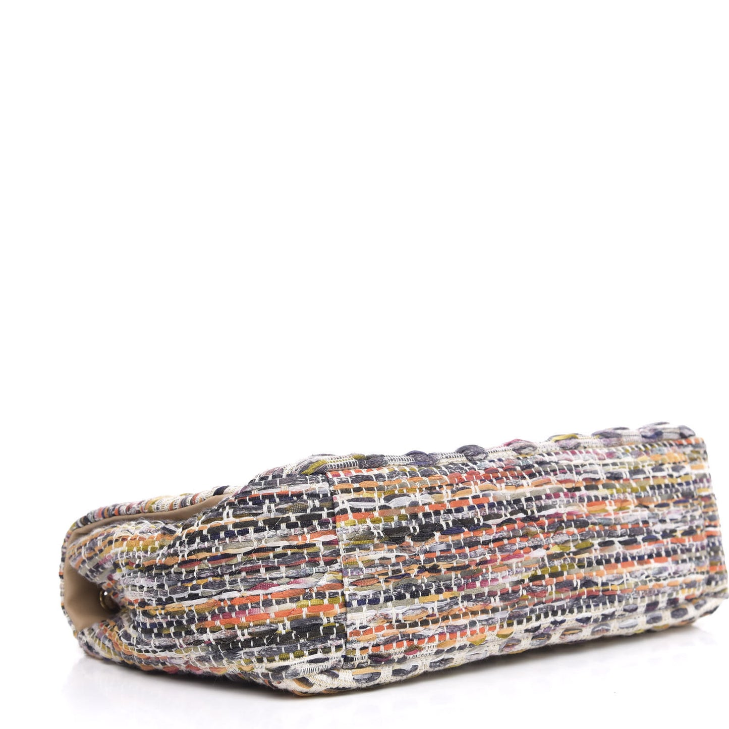 Tweed Quilted Cuba Single Flap Ecru Orange Lilac
