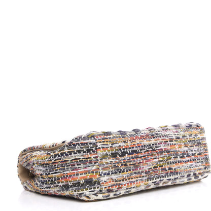 Chanel Tweed Quilted Cuba Single Flap Ecru Orange Lilac 4 of 10