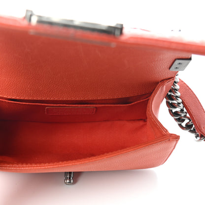 Chanel Caviar Stitched Small Boy Flap Dark Orange 5 of 11