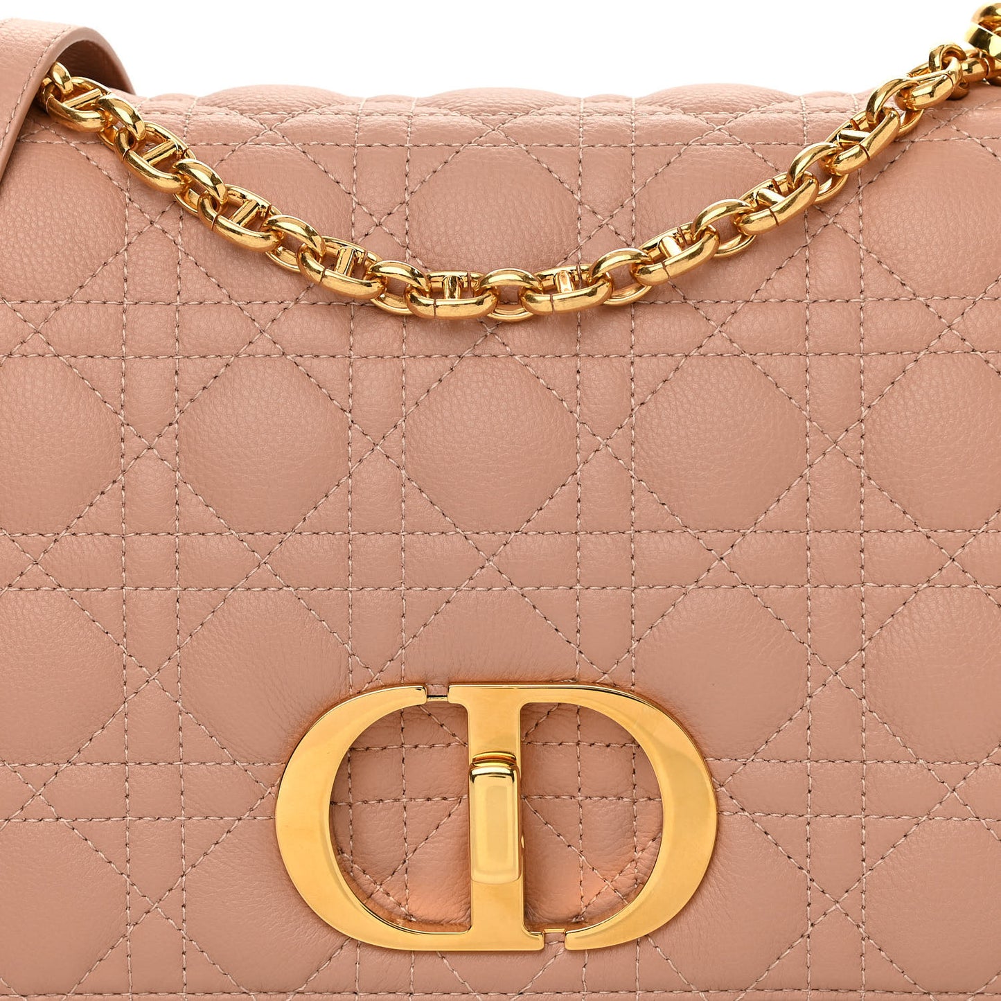 Grained Calfskin Cannage Large Caro Bag Rose De Vents