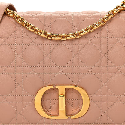 Christian Dior Grained Calfskin Cannage Large Caro Bag Rose De Vents 8 of 10