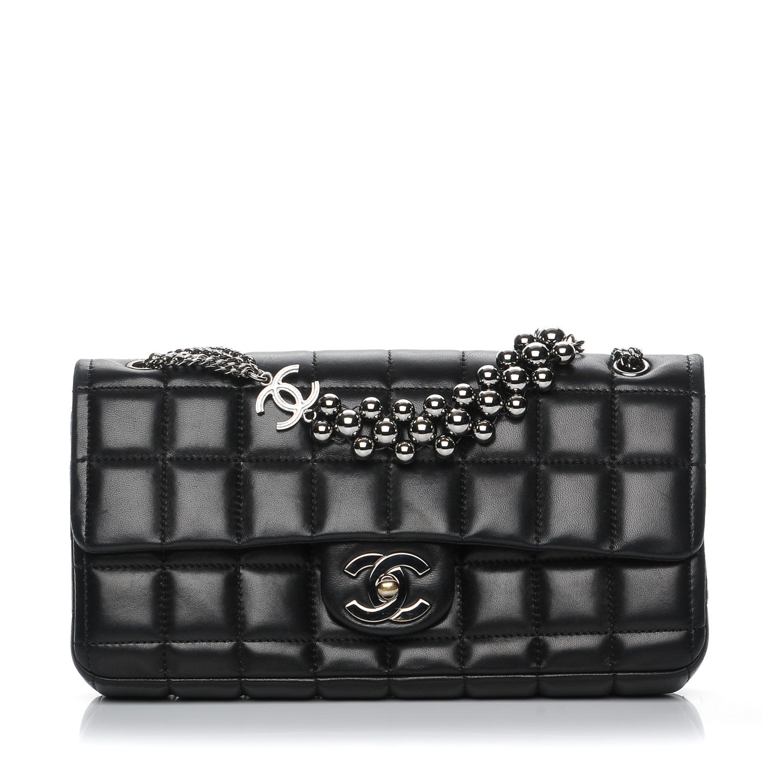 Chanel Lambskin East West Chocolate Bar Chain Flap Black 1 of 9