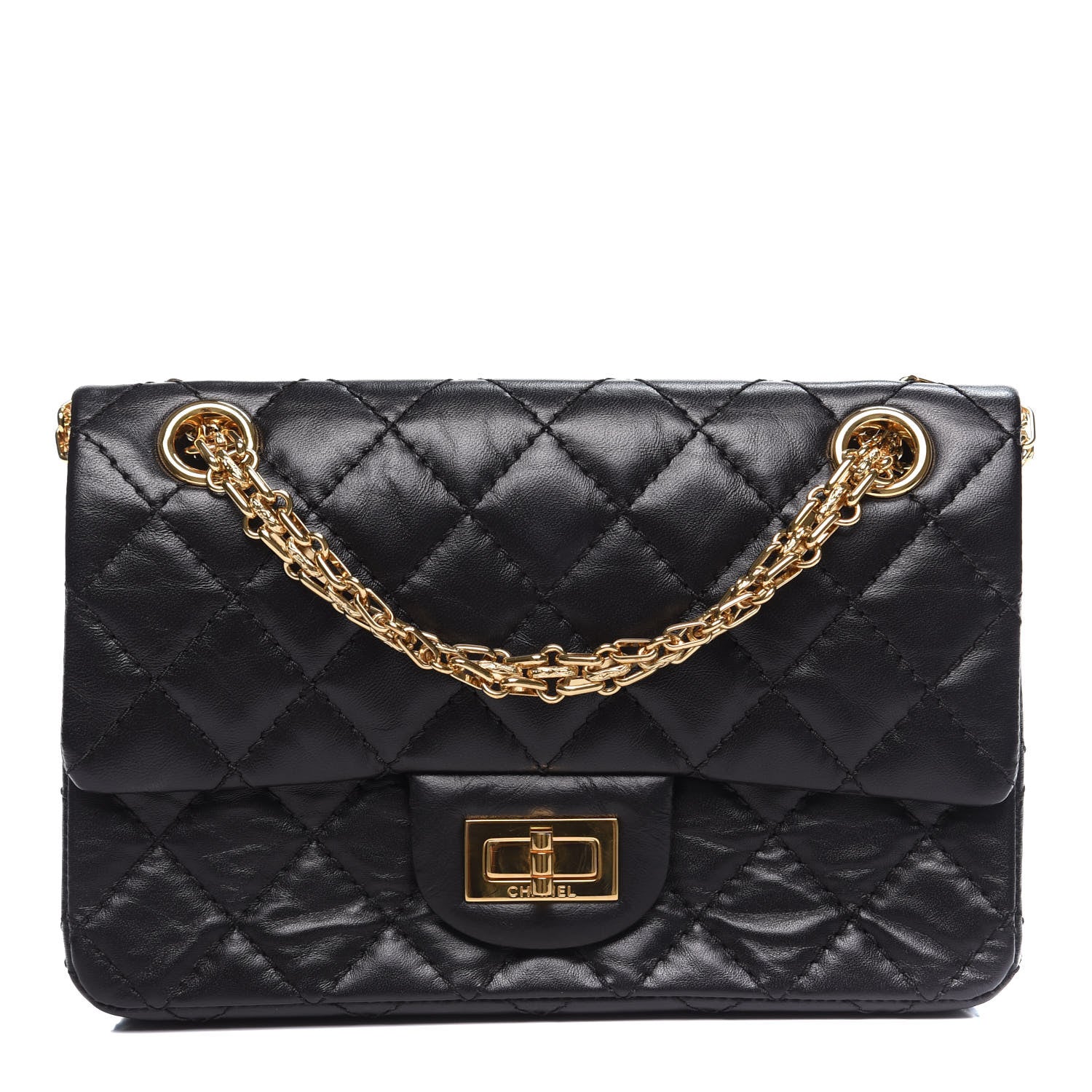 Chanel Aged Calfskin Quilted 2.55 Reissue Mini Flap Black 1 of 10