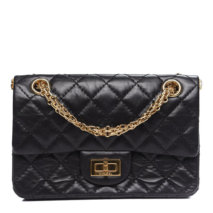 Chanel Aged Calfskin Quilted 2.55 Reissue Mini Flap Black 1 of 10