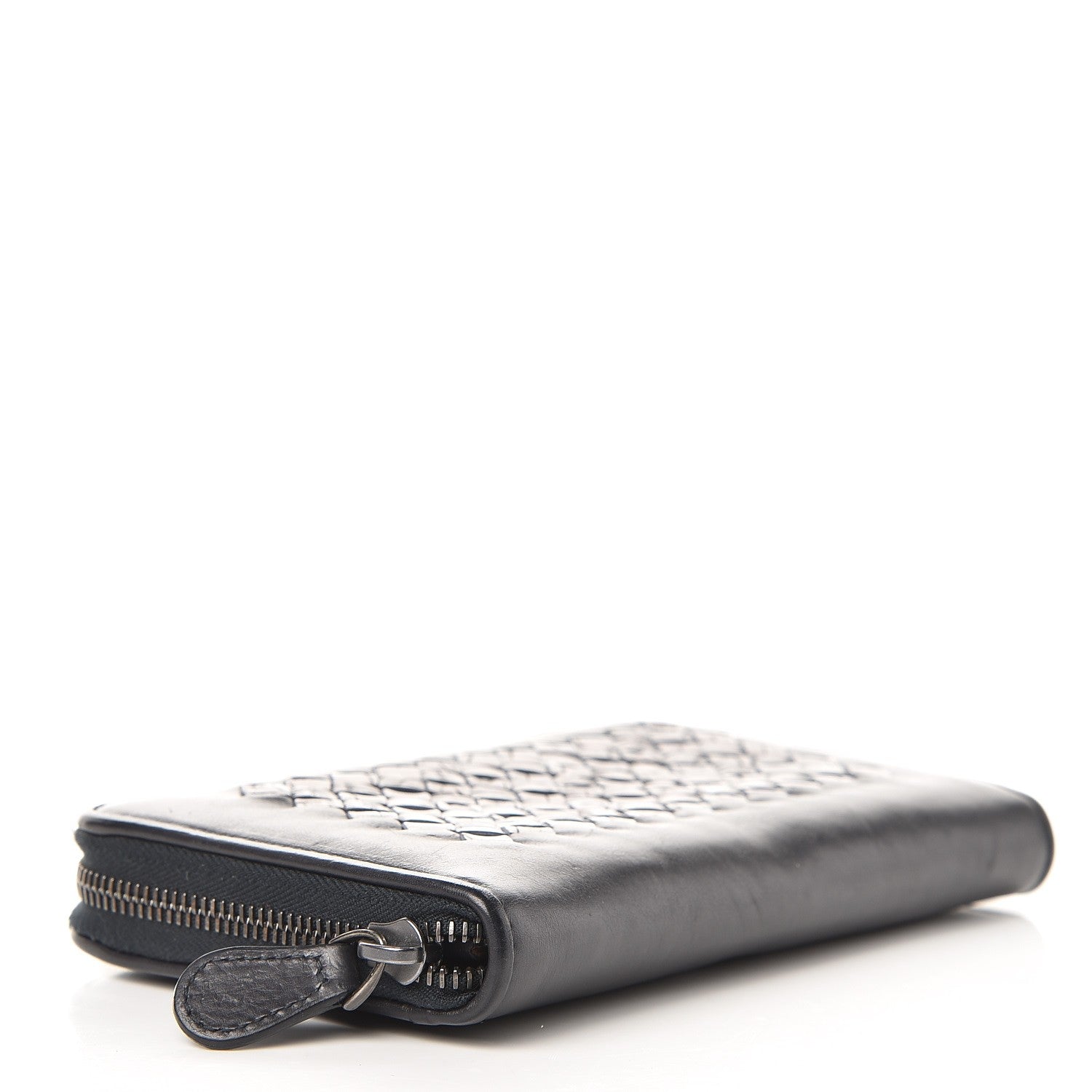 Bottega Veneta Calfskin Crocodile Intrecciato Zip Around Wallet Tourmaline 4 of 6