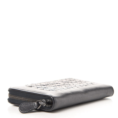 Bottega Veneta Calfskin Crocodile Intrecciato Zip Around Wallet Tourmaline 4 of 6