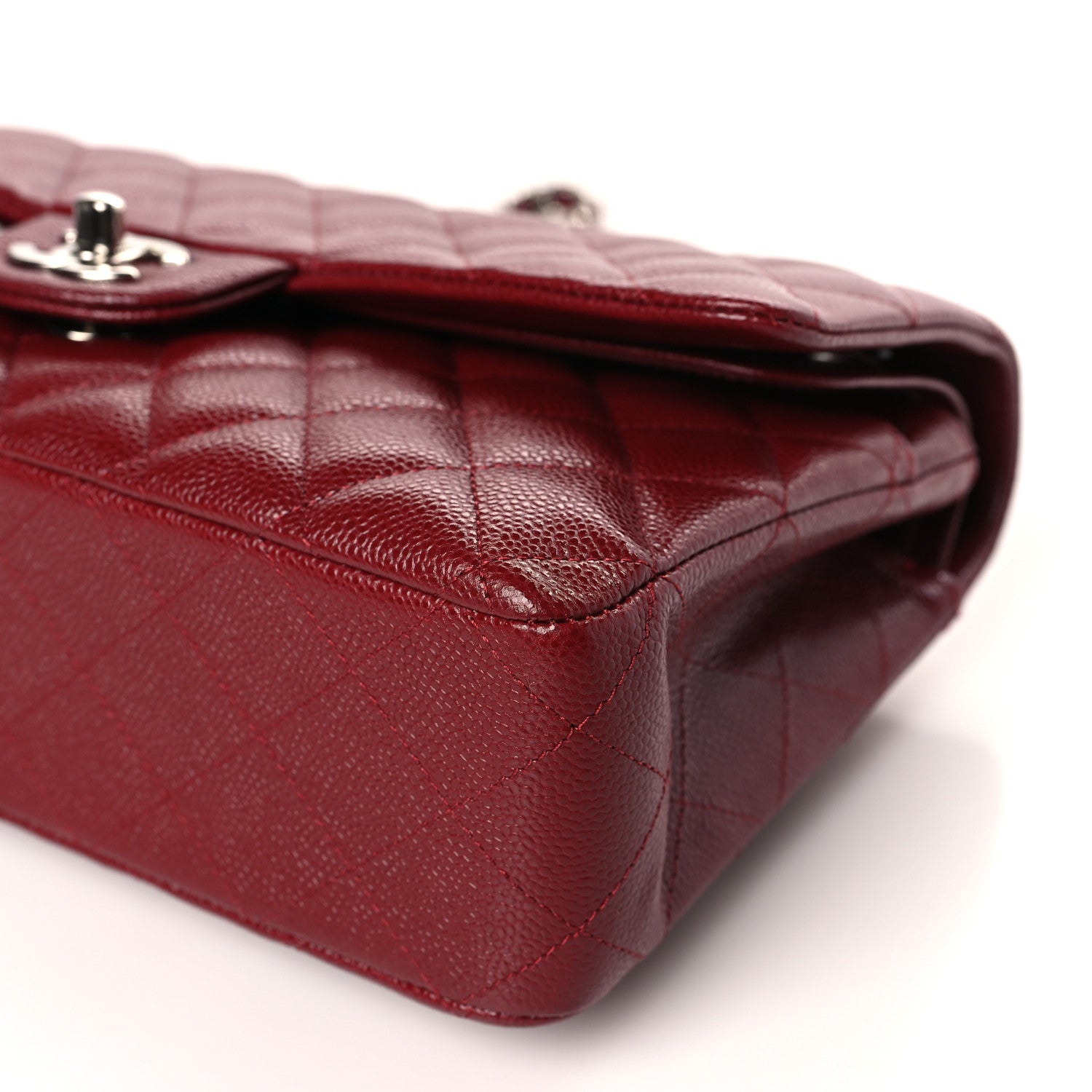 Chanel Caviar Quilted Medium Double Flap Dark Red 8 of 8