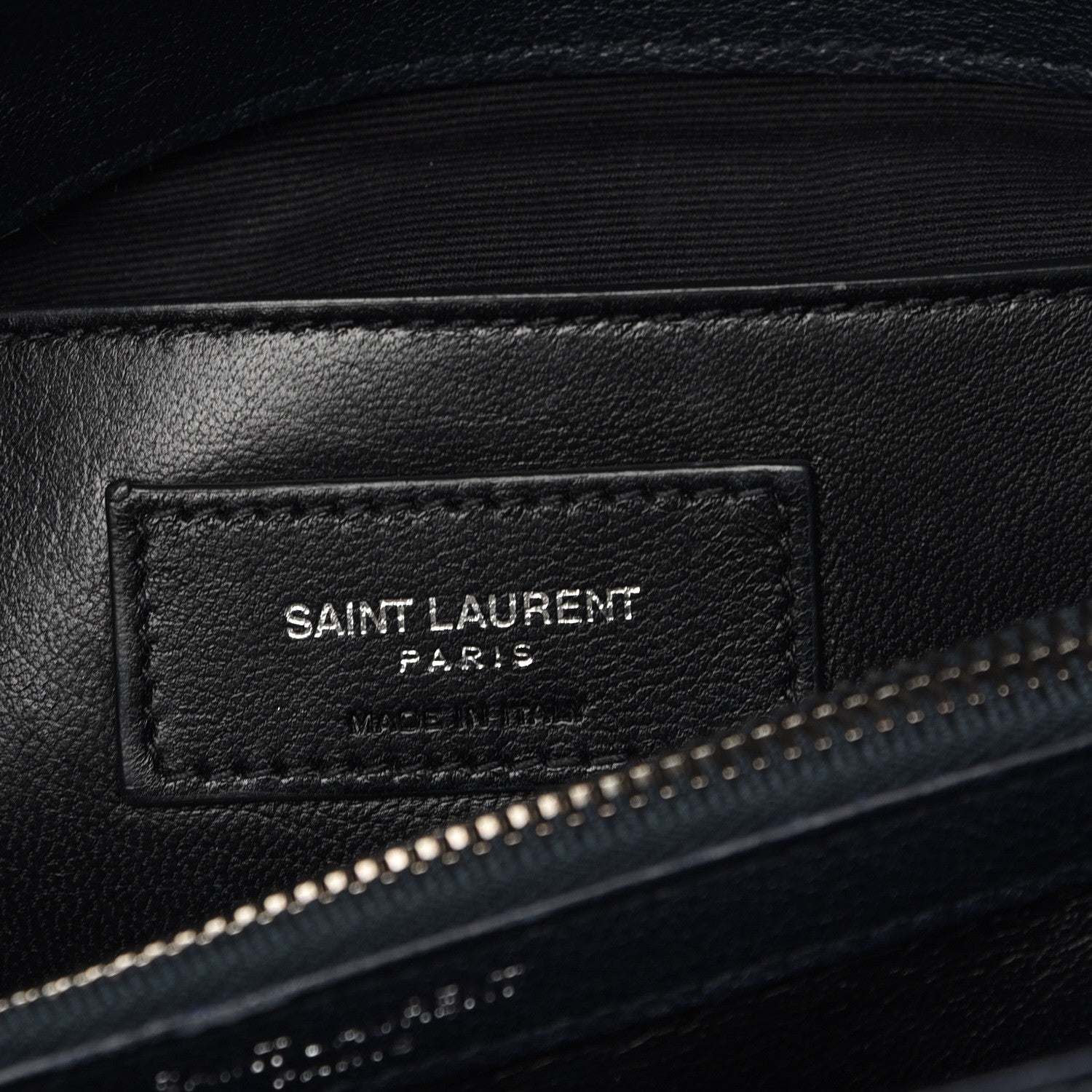 Saint Laurent Sheepskin Matelasse Chevron Monogram Medium College Bag Deep Marine 6 of 7
