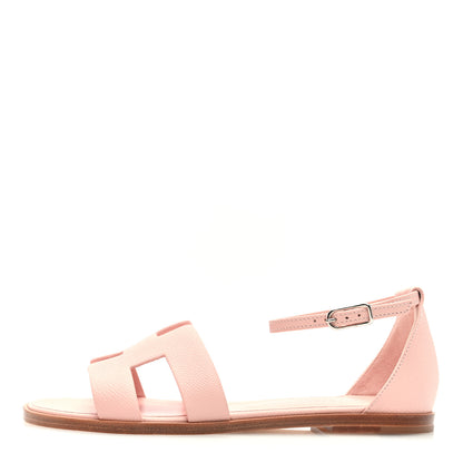 Hermes Epsom Santorini Sandals 38 Rose Porcelaine 1 of 7