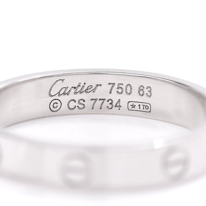 Cartier 18K White Gold 3.5mm LOVE Wedding Band Ring 63 10.25 4 of 4