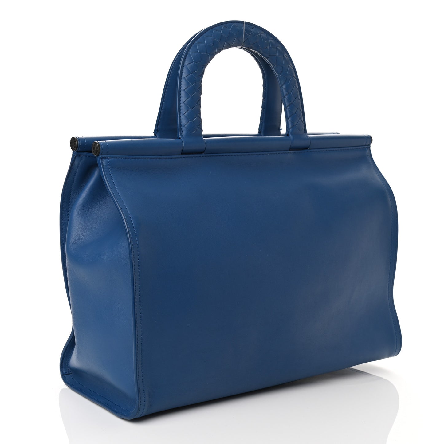 French Calfskin Bretagne Tote Blue
