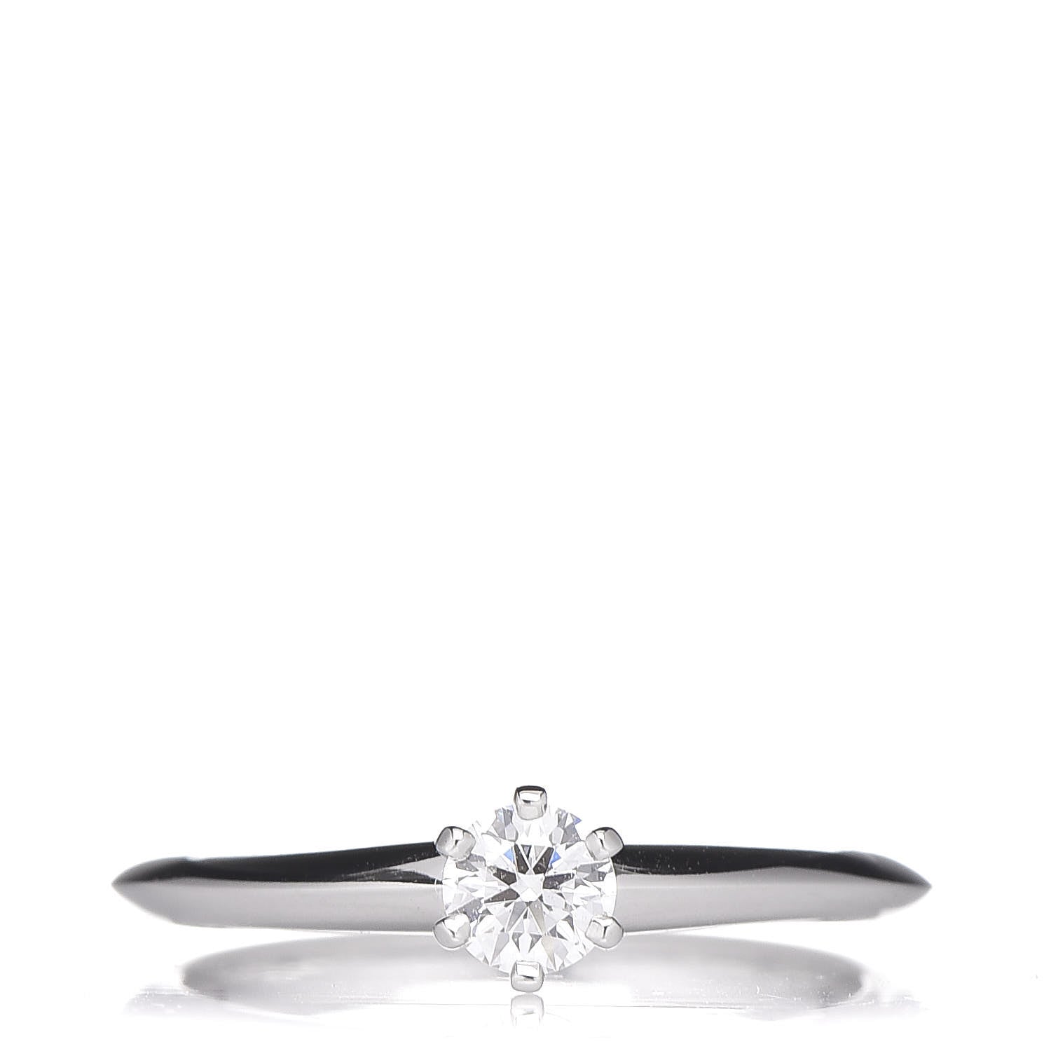 Tiffany Platinum Diamond .23ct Solitaire Engagement Ring 50 5.25 1 of 6