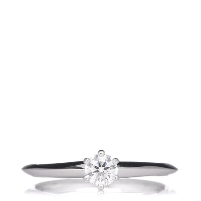 Tiffany Platinum Diamond .23ct Solitaire Engagement Ring 50 5.25 1 of 6